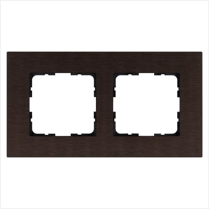 рамка 2-м g-metal метал. алюм. корич. brown jasmart g1002az от BTSprom.by