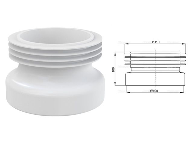 манжета для унитаза прямая, alcaplast a99-bl-01 от BTSprom.by