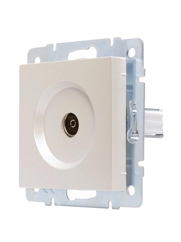  Розетка телевизионная проходная TV 1-м СП Vesna механизм жемчуж./бел. перламутр LEZARD 742-3088-129 фото в каталоге от BTSprom.by