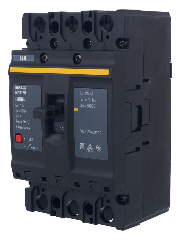  Выключатель автоматический 3п 63А 25кА ВА88-32 MASTER IEK SVA10-3-0063-02 фото в каталоге от BTSprom.by