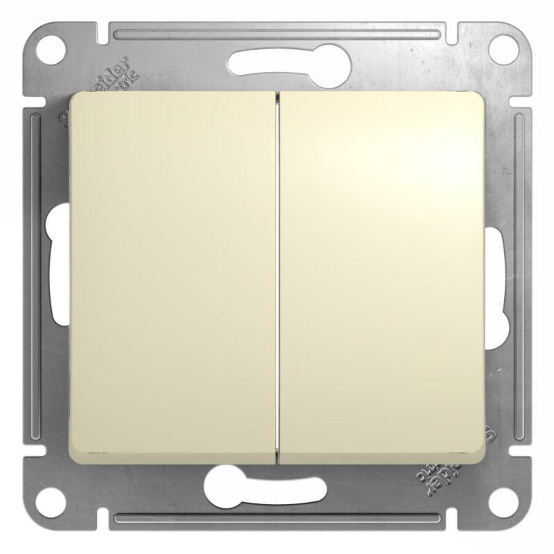 переключатель проходной 2-кл. сп glossa 10а ip20 (сх. 6/2) 10ax механизм беж. se gsl000265 от BTSprom.by