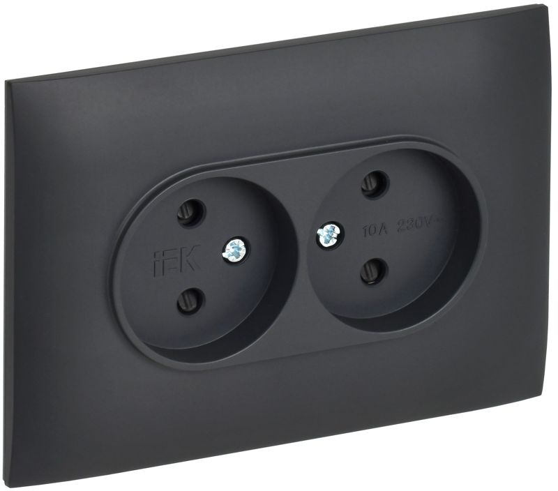розетка 2-м skandy 10а без заземл. защ. шторки в сборе sk-r09t титан iek sk-r23-10-k48-f от BTSprom.by