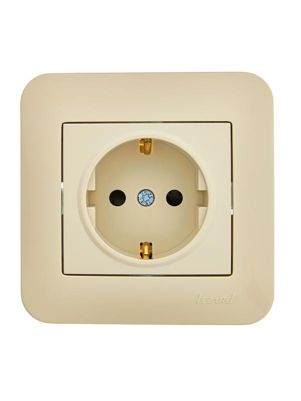 розетка 1-м сп asti 16а ip20 с заземл. защ. шторки термопласт в сборе крем. lezard 7081-0303-124b от BTSprom.by