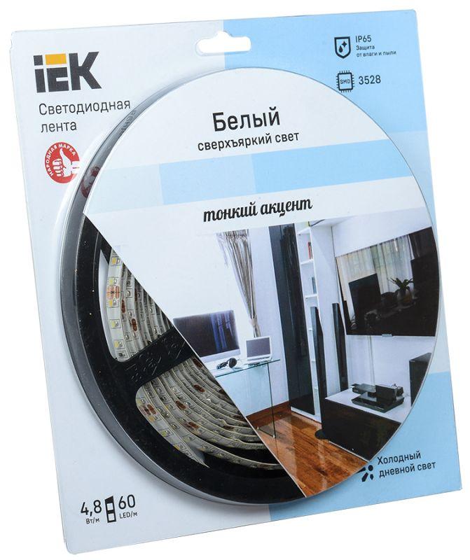 лента светодиодная eco led lsr-3528w60-4.8-ip65-12v 5вт/м (уп.5м) бел. iek lsr1-2-060-65-1-05 от BTSprom.by