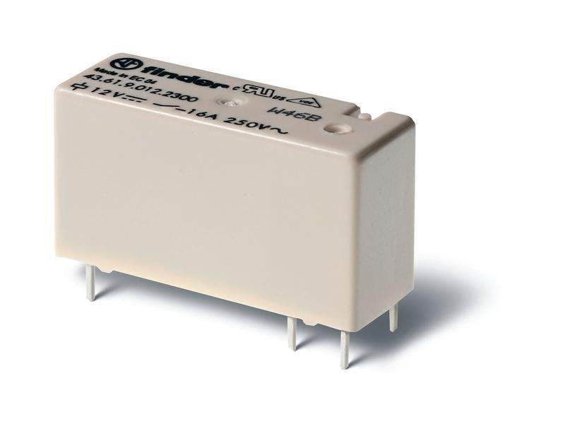 реле миниатюрное низкопрофильн. электромеханич. монтаж на печатную плату выводы с шагом 5мм 1no 16а agcdo 12в dc влагозащ. rtiii finder 436190122301 от BTSprom.by