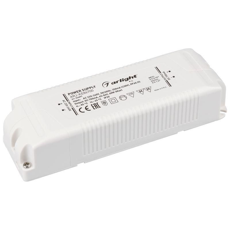 блок питания arj-ke86700 60вт 700ма pfc ip20 пластик 5 лет arlight 024897 от BTSprom.by