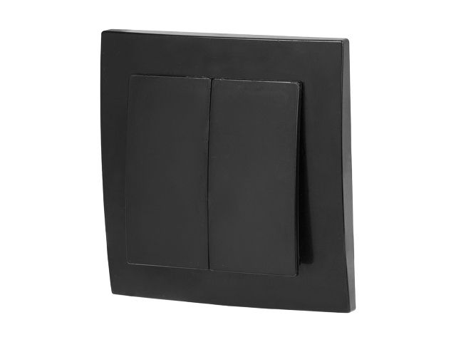 выключатель 2 клав. (cкрытый, 6а) черный, стандарт, юпитер (vs 56-232 ч) (юпитер) jp7423-06 от BTSprom.by