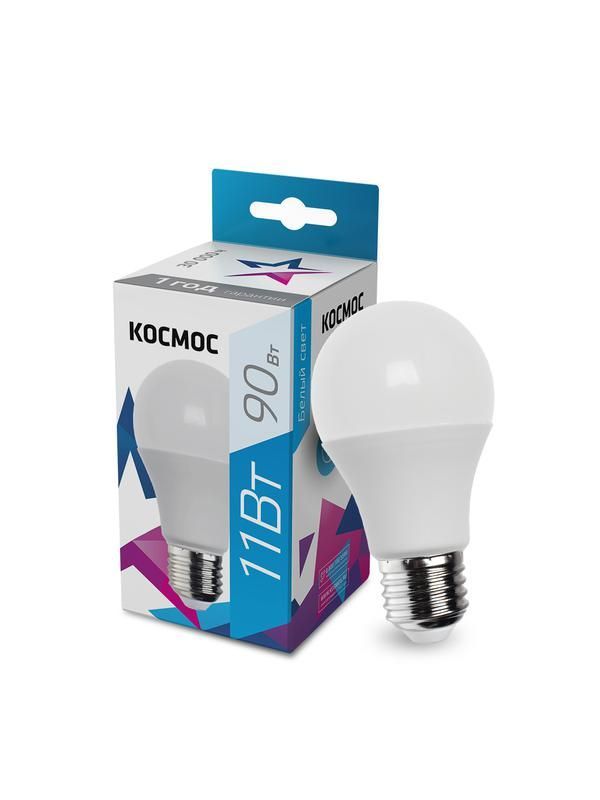 лампа светодиодная a60 11вт 4500к e27 220в космос lkecled11wa60e2745 от BTSprom.by