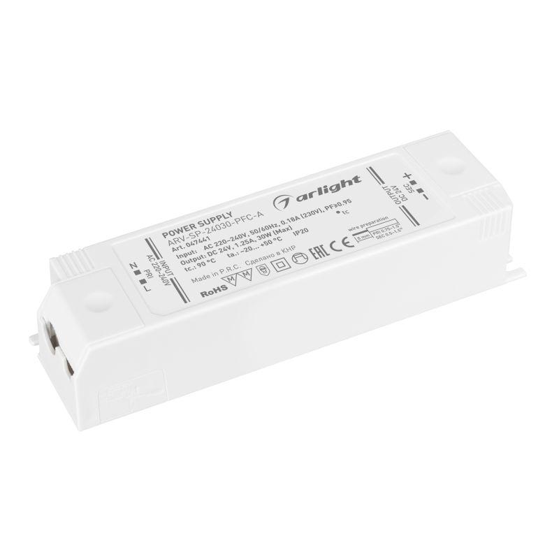 блок питания arv-sp-24030-pfc-a 24в 1.25а 30вт ip20 пластик arlight 047441 от BTSprom.by