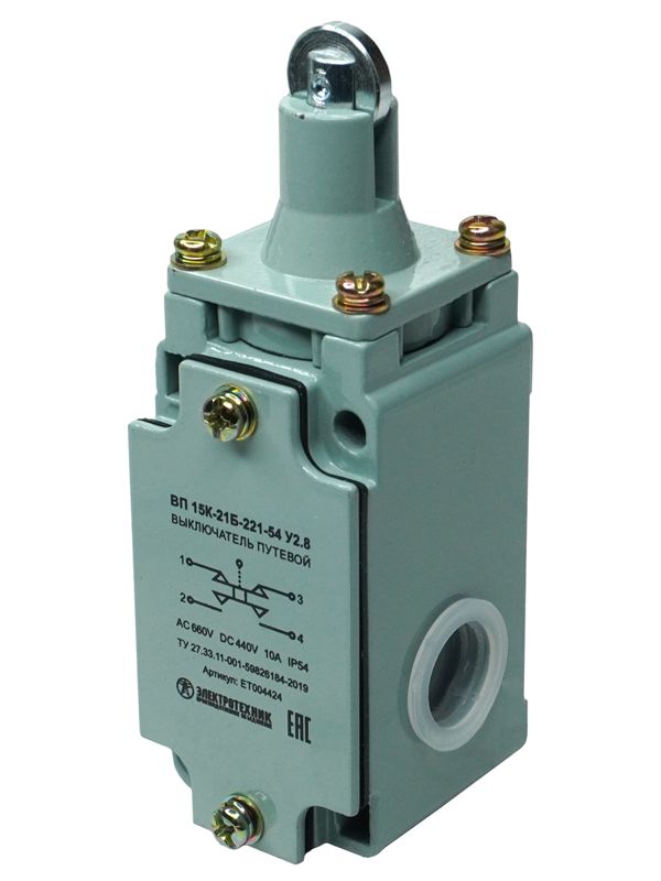 выключатель путевой вп 15к-21б-211-54 у2.3 ip54 толкатель полумгновенный электротехник et004425 от BTSprom.by
