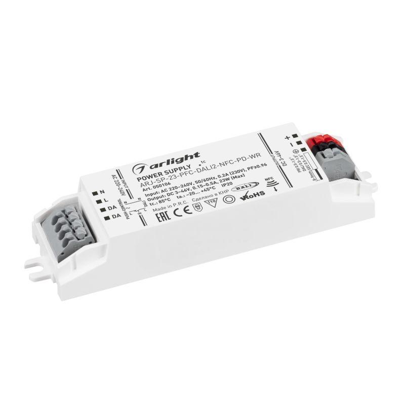 блок питания arj-sp-23-pfc-dali2-nfc-pd-wr 23вт 3-46в 0.15-0.5а ip20 пластик arlight 050106 от BTSprom.by
