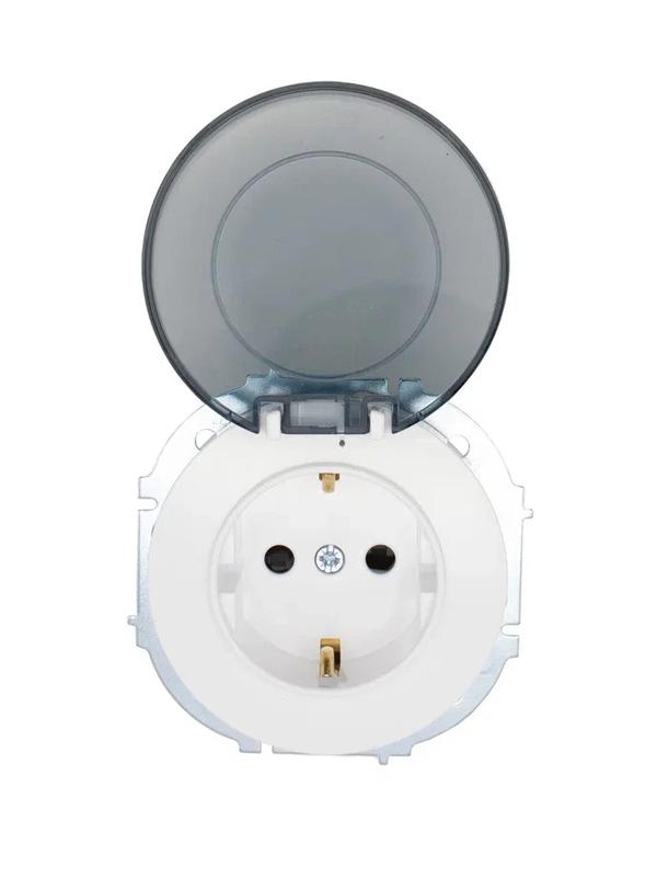 розетка 1-м сп osen ip44 с заземл. с крышкой пбт бел. lezard 743-0288-123bipch от BTSprom.by
