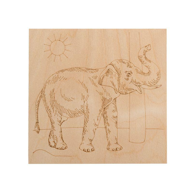  Набор досок для выжигания "Животные" 150х150мм (Белка/Слон/Сова/Ежик/Тигр) пакет (уп.5шт) Rexant 12-0928 фото в каталоге от BTSprom.by