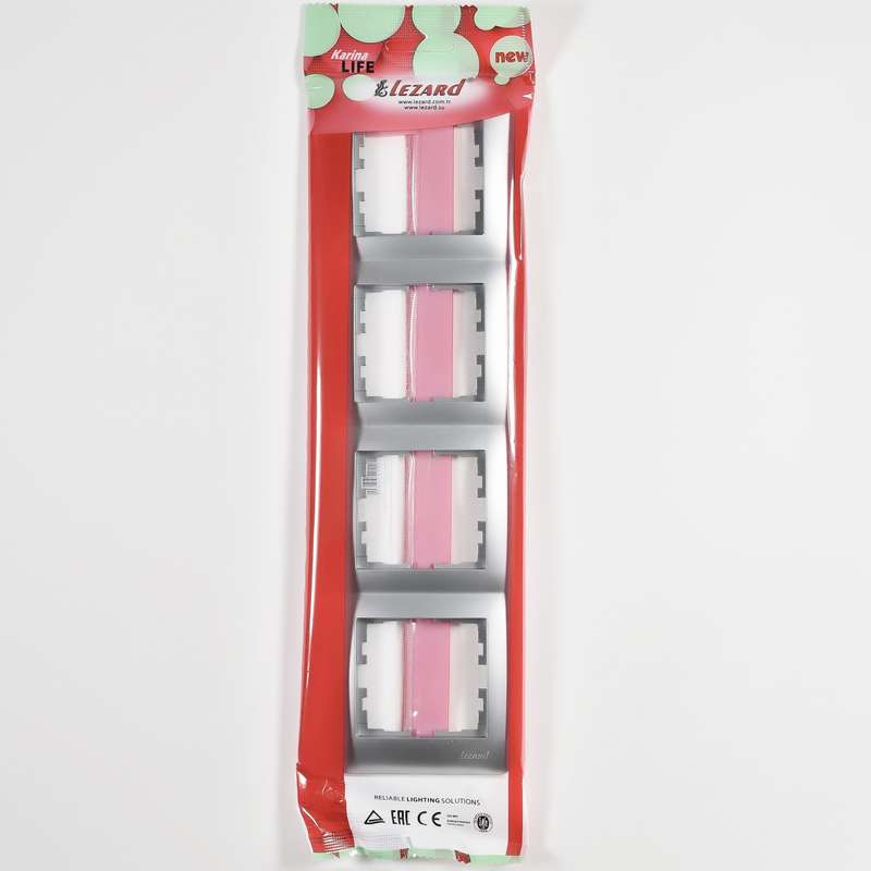  Рамка 4-м Karina Life вертикал. матов. серебр. LEZARD 708-4300-154 фото в каталоге от BTSprom.by