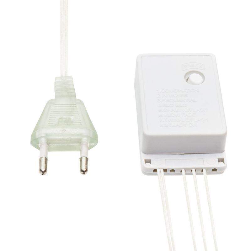 гирлянда светодиодная "сеть" 1.5х1.5м 150led бел. 12вт 220-240в ip20 с контроллером 8 режимов провод пвх прозр. neon-night 215-125 от BTSprom.by
