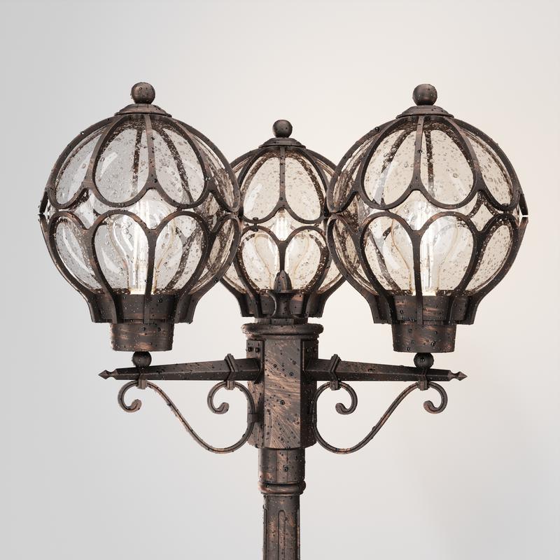  Светильник Via 3х60Вт E27 IP44 садово-парковый Maytoni O023FL-03G фото в каталоге от BTSprom.by