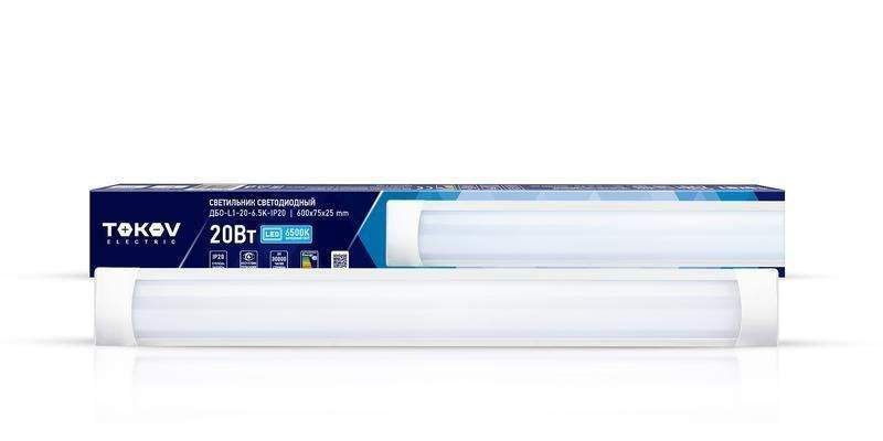 светильник светодиодный дбо-l1-20-6.5k-ip20 20вт 6500к tokov electric tok-l1-20-6.5k-ip20 от BTSprom.by