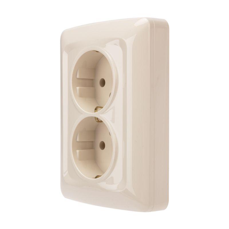  Розетка 2-м СП 16А DEA с заземл. беж. Kranz KR-78-0248 фото в каталоге от BTSprom.by