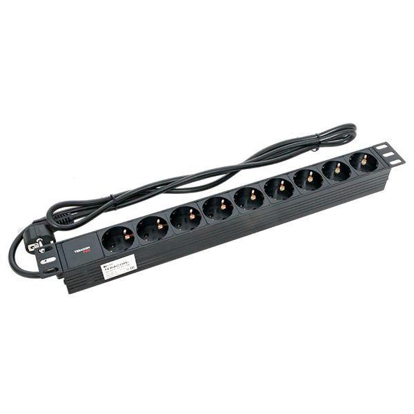  Блок PDU TERACOM PRO 19дюйм 1U 16А/250В 9 роз. Schuko шнур 2м 3х1.5кв.мм вилка Schuko корпус пластик черн. EKF TRP-HPD-PL-16A-9SH-2MSH фото в каталоге от BTSprom.by