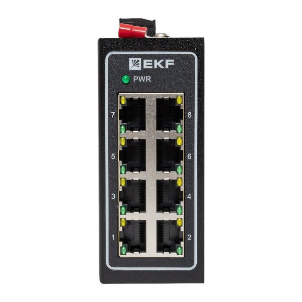  Коммутатор неуправляемый промышленный U-8T 8 портов 10/100Base-T(X) RJ45 монтаж на DIN-рейку TSX EKF TSX-U-8T фото в каталоге от BTSprom.by
