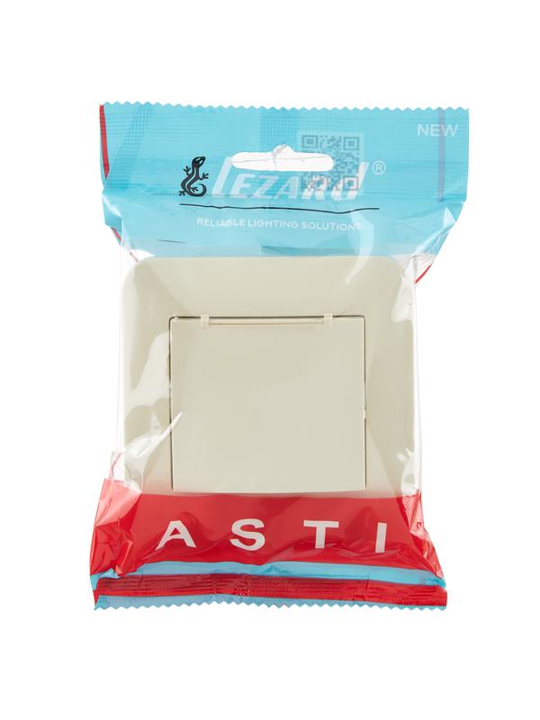  Розетка 1-м СП ASTI 16А IP20 с заземл. с крышкой термопласт в сборе крем. LEZARD 7081-0303-123В фото в каталоге от BTSprom.by