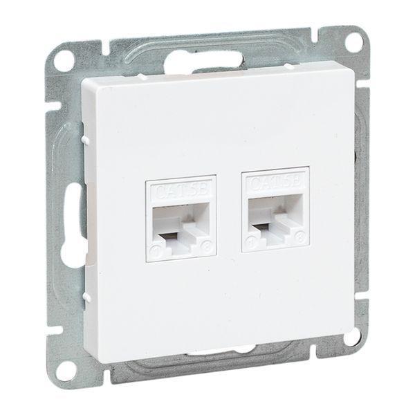 розетка компьютерная 2-м сп эпика rj45 кат.5 механизм бел. ekf up1-sow-2rj45-5 от BTSprom.by