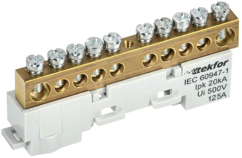 шина l "фаза" неизол. на универс. держ. 8х12-10-ср tekfor iek tf-nn20-10-dl-k03 от BTSprom.by