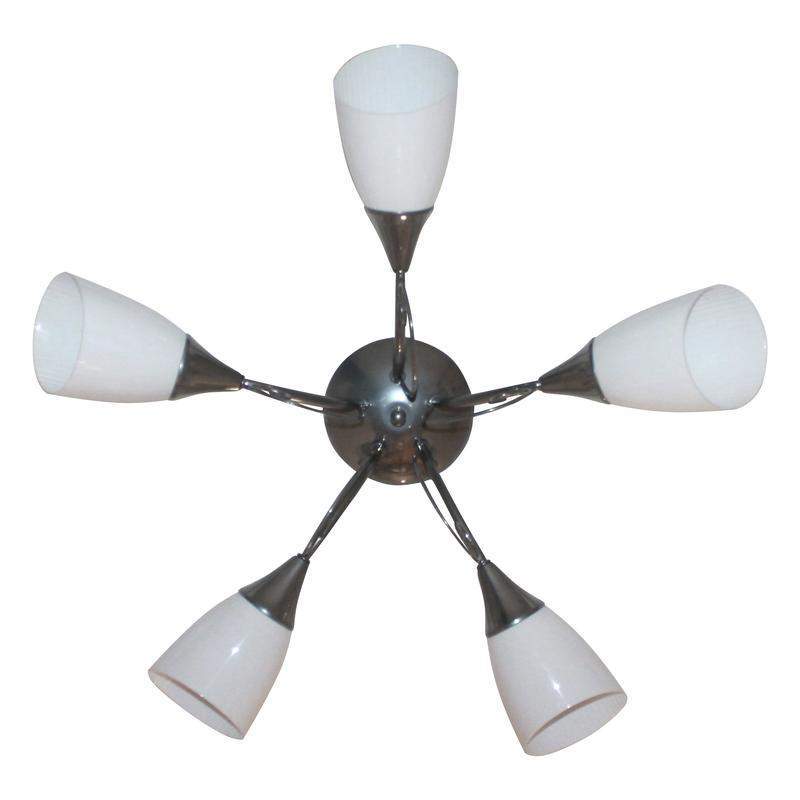  Светильник "Веста" 151 (плафон П0477) НПБ 01-5х60-119 Е27 ИУ хром Элетех 1005404465 фото в каталоге от BTSprom.by