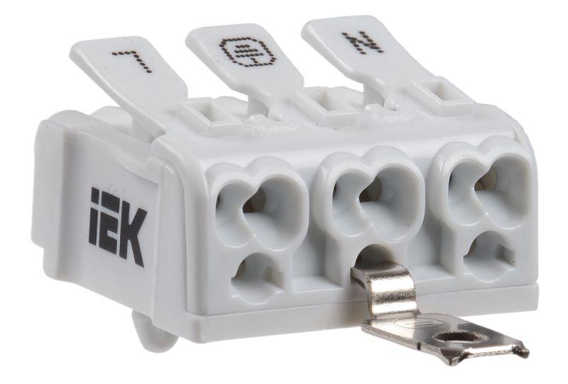 клемма пружинная соединительная кспнз3-l+n+pe iek ukz-b06-3p-f1-e1-10 от BTSprom.by