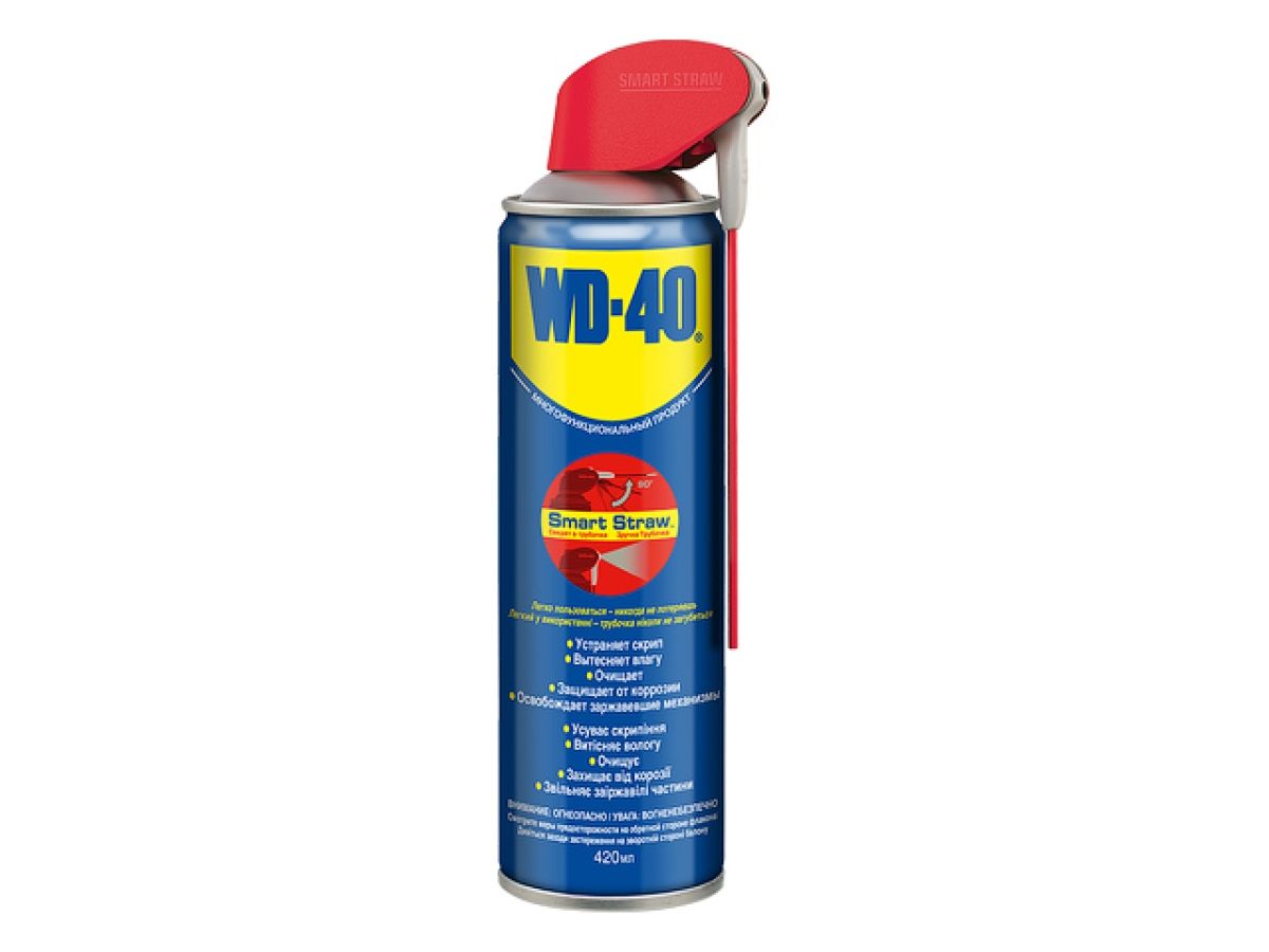 смазочно-очистительная смесь wd-40 420 мл smart straw (с усиленной трубочкой для нанесения.) wd-40/420ml от BTSprom.by