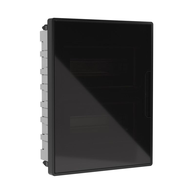 щиток 24 мод встраиваемый для полых стен фрейм (frame) с тонированной дверцей с 4 шинами pen (2шт на 8 отв. и 2шт на 6 отв.) черн. dkc f24b3bd от BTSprom.by