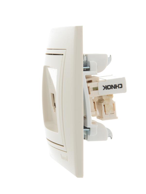  Розетка телефонная 2-м СП Mira RJ11 16А IP20 евро стандарт со вставкой крем. LEZARD 701-0303-138 фото в каталоге от BTSprom.by