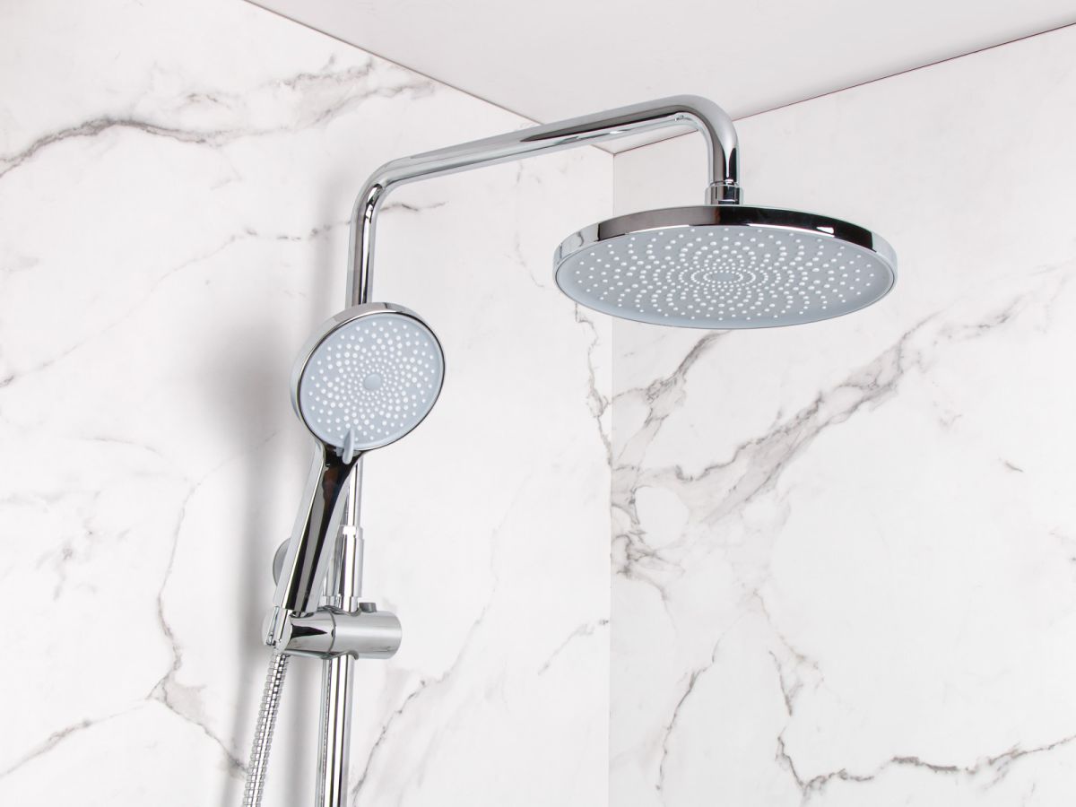  Душевая система (Lt) D40, серия Crocus хром, a-five (L-излив: длина 105 мм, высота 156 мм, монолитный. Троп. душ: вынос 400 мм, диаметр 200 мм.) A5-0137 фото в каталоге от BTSprom.by