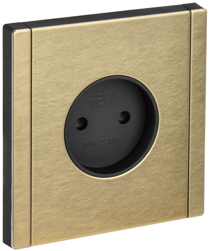 розетка 1-м сп forte&piano fp617m 10а без заземл. защ. шторки винт. крепл. шампань iek fp-r13-10-m-k37 от BTSprom.by