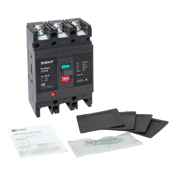  Выключатель автоматический 3п 40А 18кА LS125 ProPact EKF mccb-125-18-3-40-ls фото в каталоге от BTSprom.by