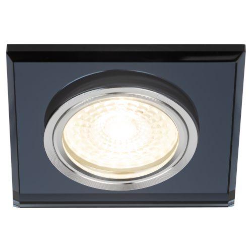  Светильник точечный DK8 CH/BK 50Вт MR16 12В декор стекло квадрат хром./черн. ЭРА C0043792 фото в каталоге от BTSprom.by