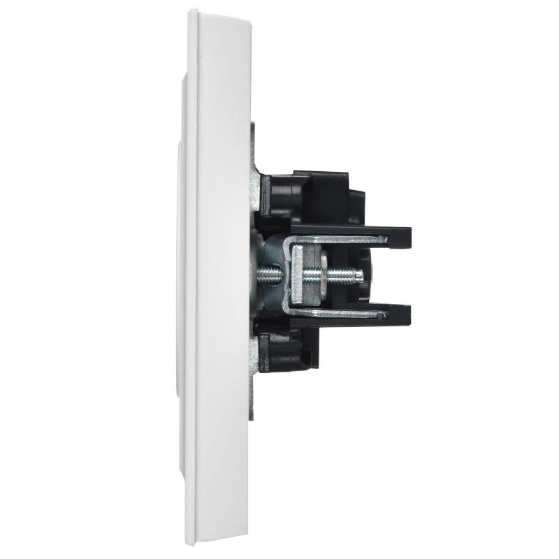  Розетка BRITE РСР10-1-0-БрАБ 10А в сборе без заземл. без защ. шторок арктич. бел. IEK BR-R10-10-K91-F фото в каталоге от BTSprom.by