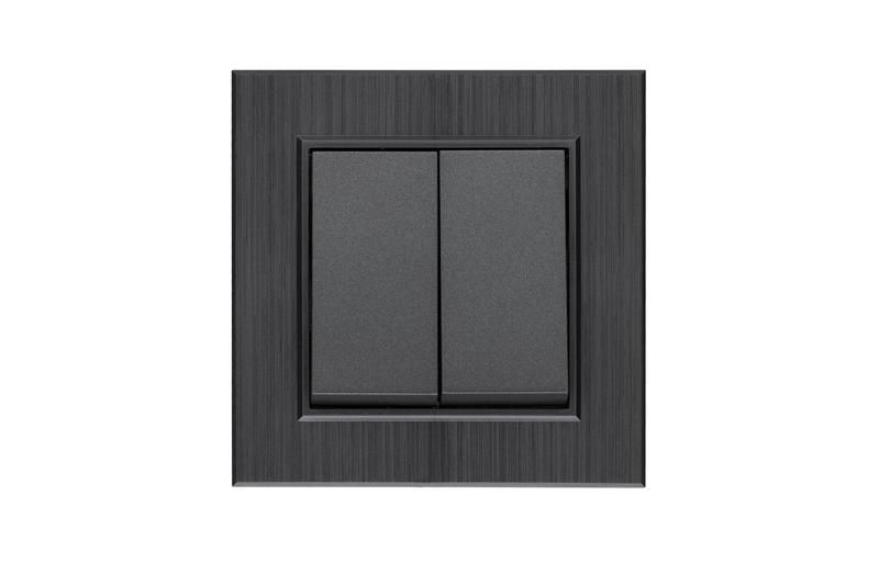 выключатель 2-клав. karea line star дым. металлик makel 86050003 от BTSprom.by