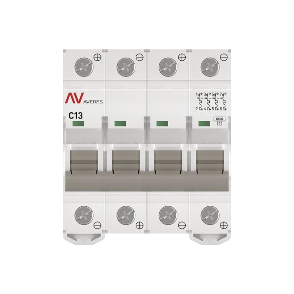  Выключатель автоматический 4п C 13А 10кА AV-10 DC AVERES EKF mcb10-DC-4-13C-av фото в каталоге от BTSprom.by
