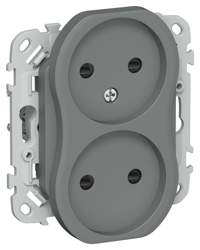 розетка 2-м сп flite рсш02-1-флма 10а без заземл. с защ. шторками безвинтовое крепление механизм мокрый асфальт iek fi-r23-10-1-k80 от BTSprom.by