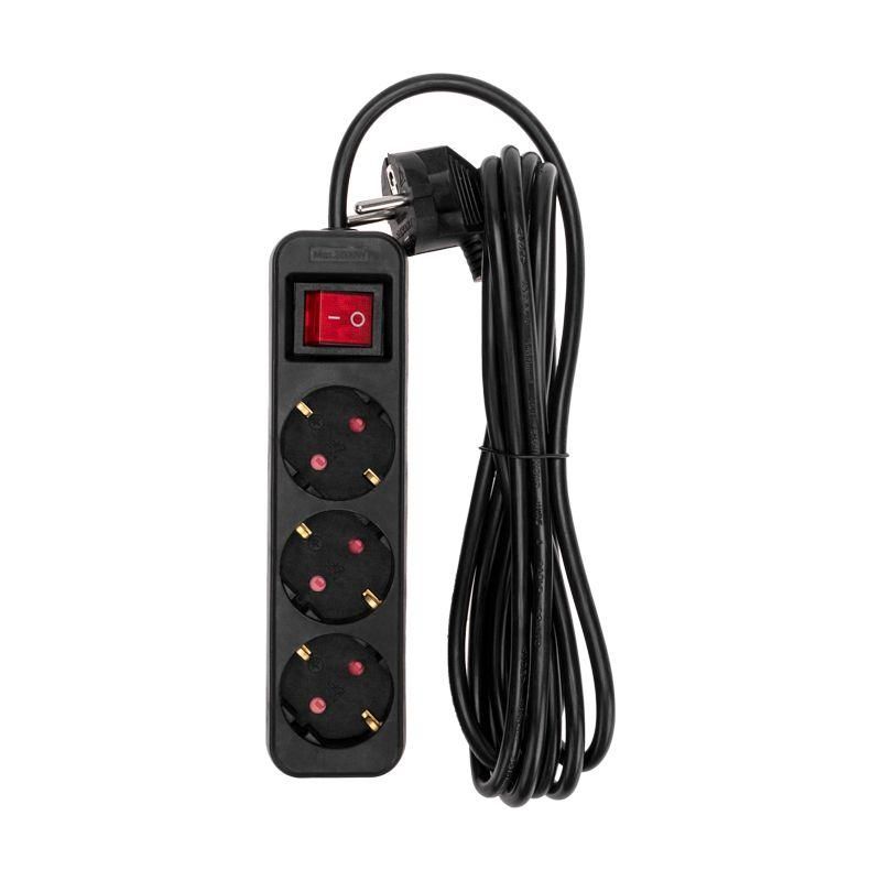 удлинитель 3х3м с заземл. standard 3х1кв.мм с выкл. черн. rexant 13-4019 от BTSprom.by