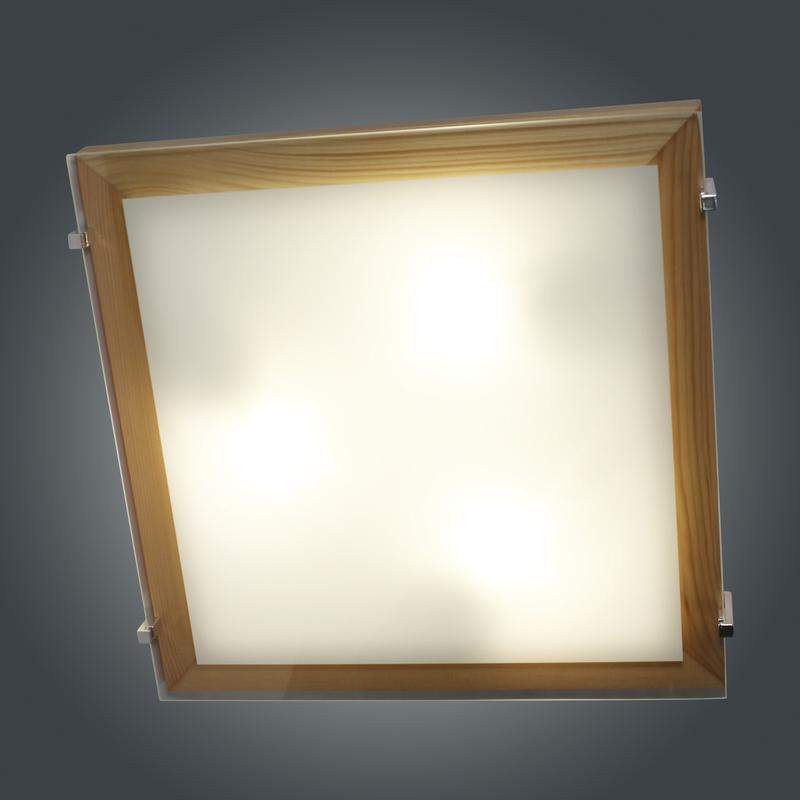  Светильник НПБ 09-3х40-003 "Полесье" 400х400 М97 бел. /корпус сосна /держатель хром (инд. упак.) Элетех 1005205893 фото в каталоге от BTSprom.by