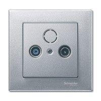  Плата Merten центральная TV/FM х2 х3 алюм. SchE MTN297560 фото в каталоге от BTSprom.by