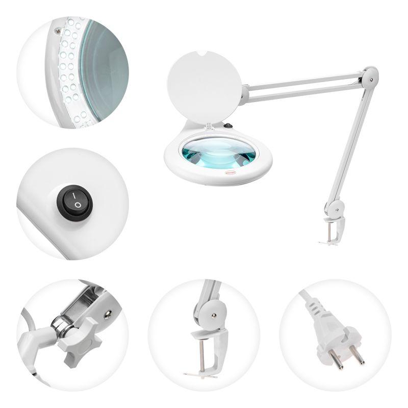  Лупа на струбцине круглая настол. 5Х с подсветкой 108 LED бел. Rexant 31-0503 фото в каталоге от BTSprom.by