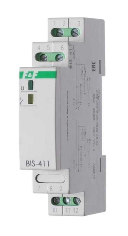 реле импульсное bis-411 (230в 16а 1р монтаж на din-рейке 35мм) f&f ea01.005.001 от BTSprom.by
