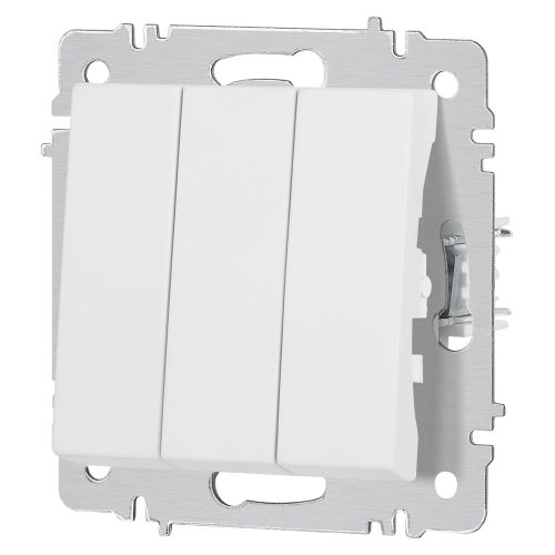  Выключатель 3-кл. СП Accent 6-106-01М 10А IP20 250В AL/CU бел. матов. Intro Б0063532 фото в каталоге от BTSprom.by