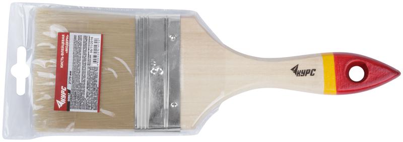  Кисть флейцевая "Модерн" 3дюйм (75мм) искусственная щетина деревянная ручка КУРС 00867 фото в каталоге от BTSprom.by