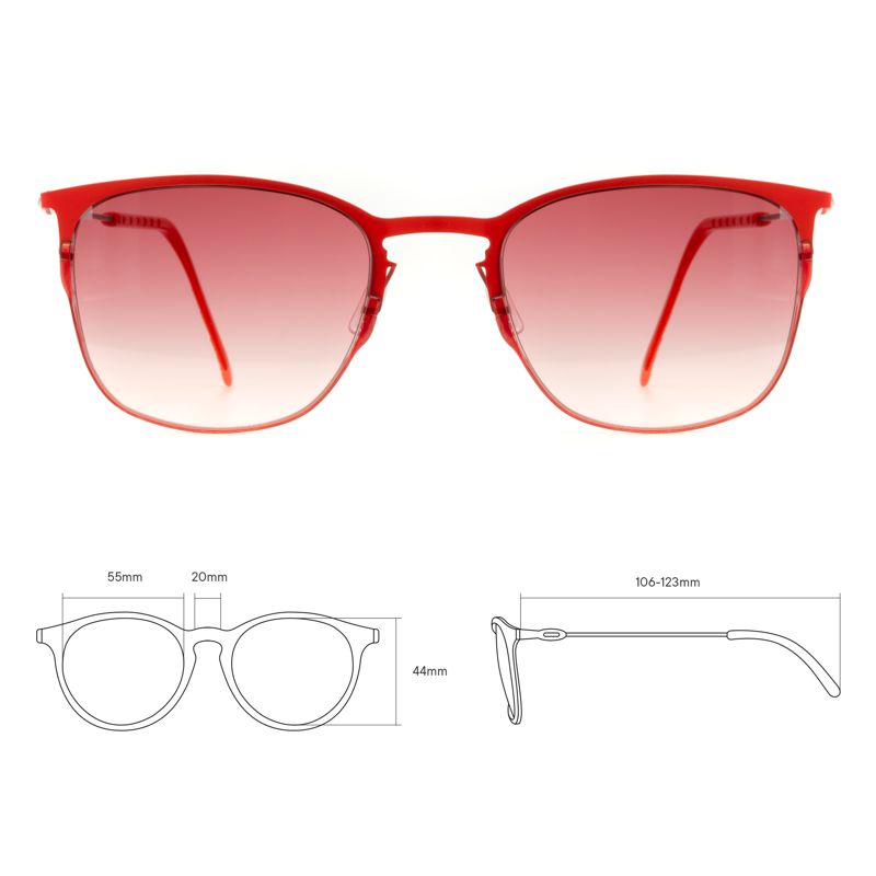  Очки солнцезащитные модель 11 титан с линзами красн. градиент красн. DKC TCSDRS53010003 фото в каталоге от BTSprom.by