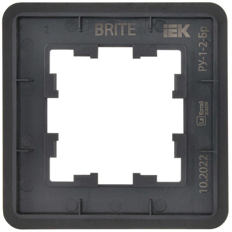  Рамка 1-м BRITE РУ-1-1-Бр метал. черн. RE AL IEK BR-M12-M-21-K02 фото в каталоге от BTSprom.by
