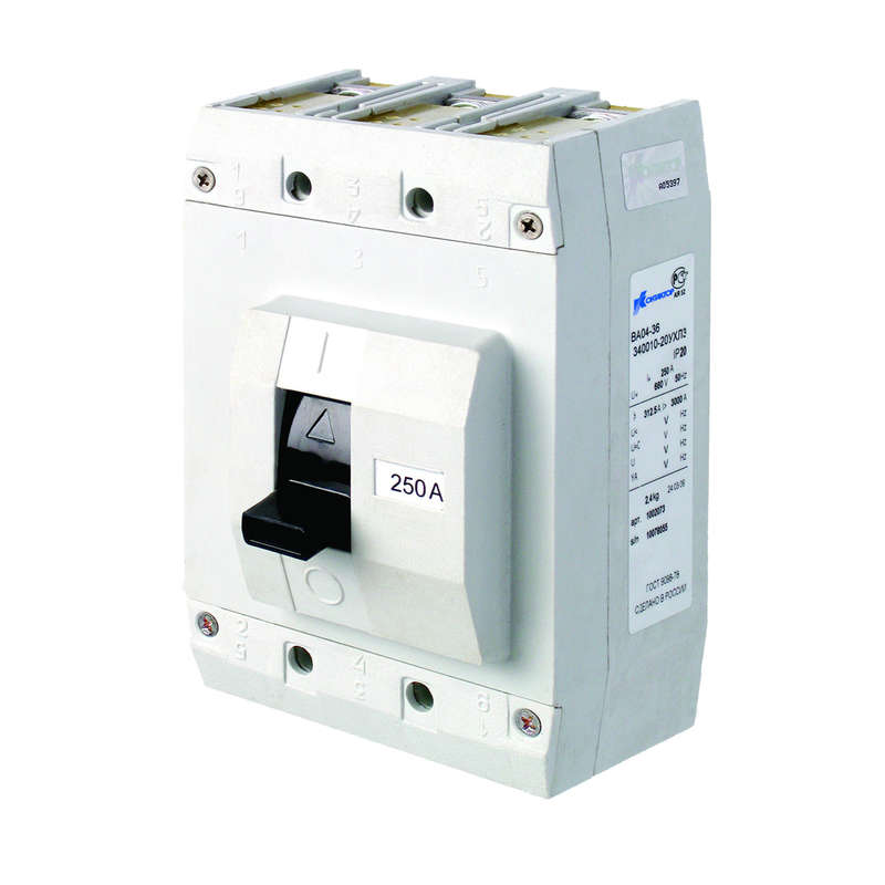 выключатель автоматический 160а ва04-36-341810-20 ухл3 660в передн. подкл.: вывода 1/3/5 - cu шина; вывода 2/4/6 - кабель без каб. наконечн. контактор 1040860 от BTSprom.by